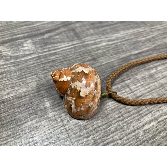 Artisan Real Sea Ocean Shell Rope Pendant Beach Necklace 15.5” - Picture 6 of 11